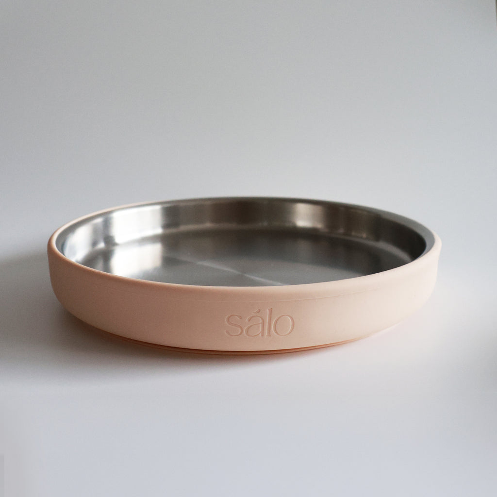 Stainless Steel Plate with Silicone Suction Sleeve