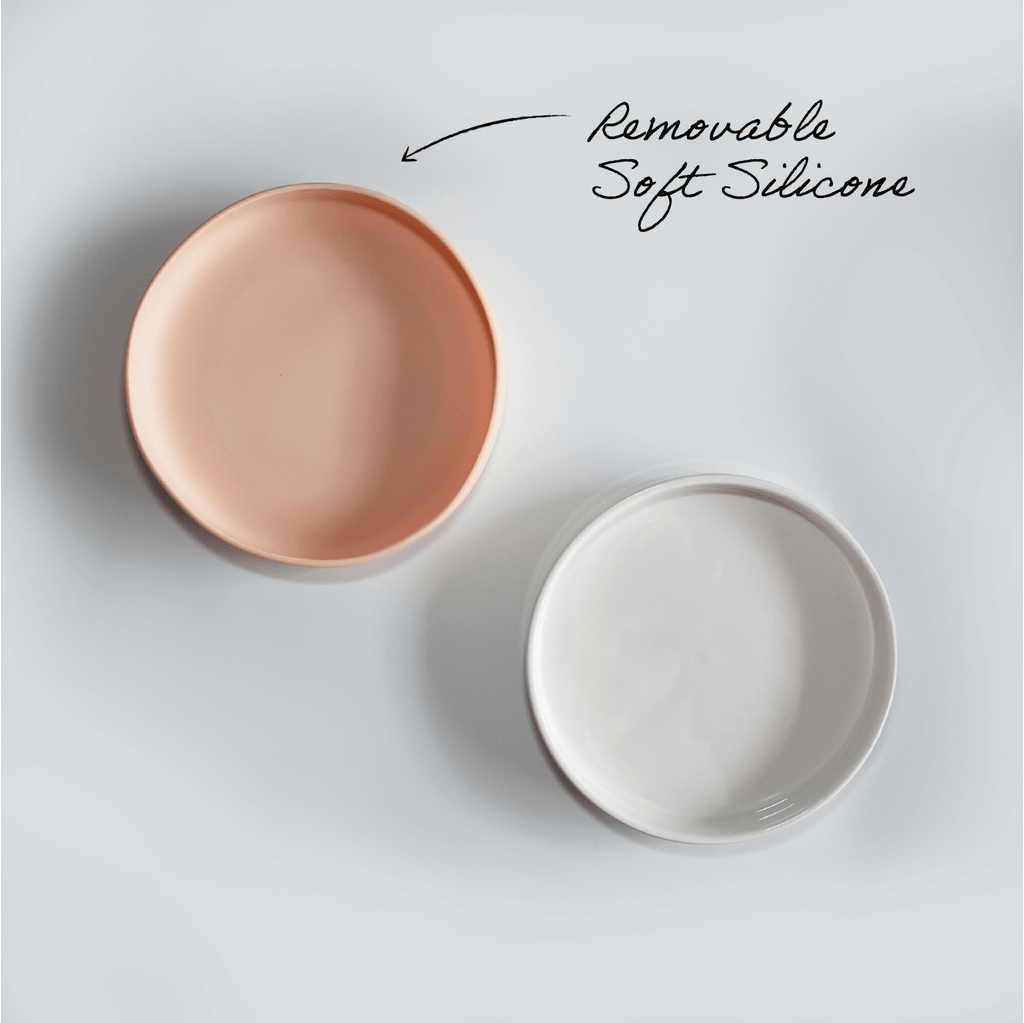 Ceramic Plate with Silicone Suction Sleeve