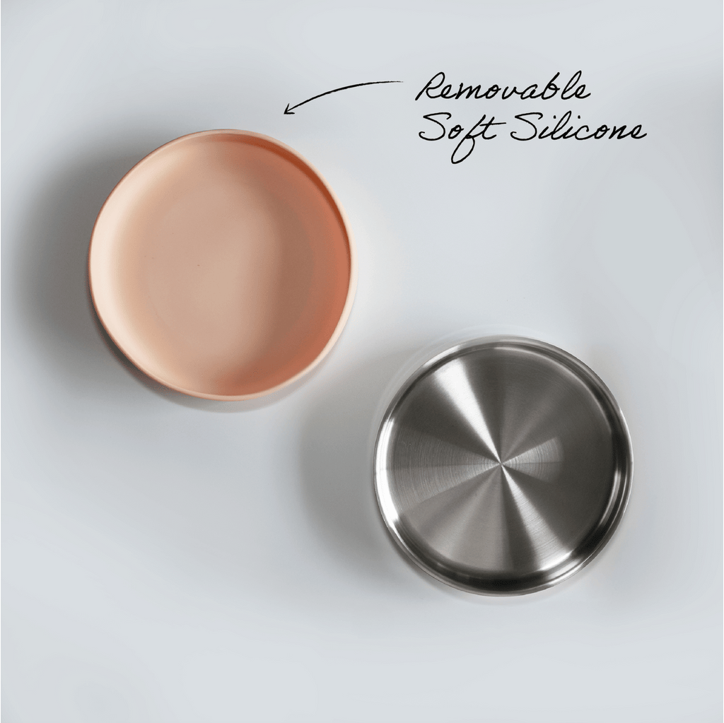 Stainless Steel Plate with Silicone Suction Sleeve